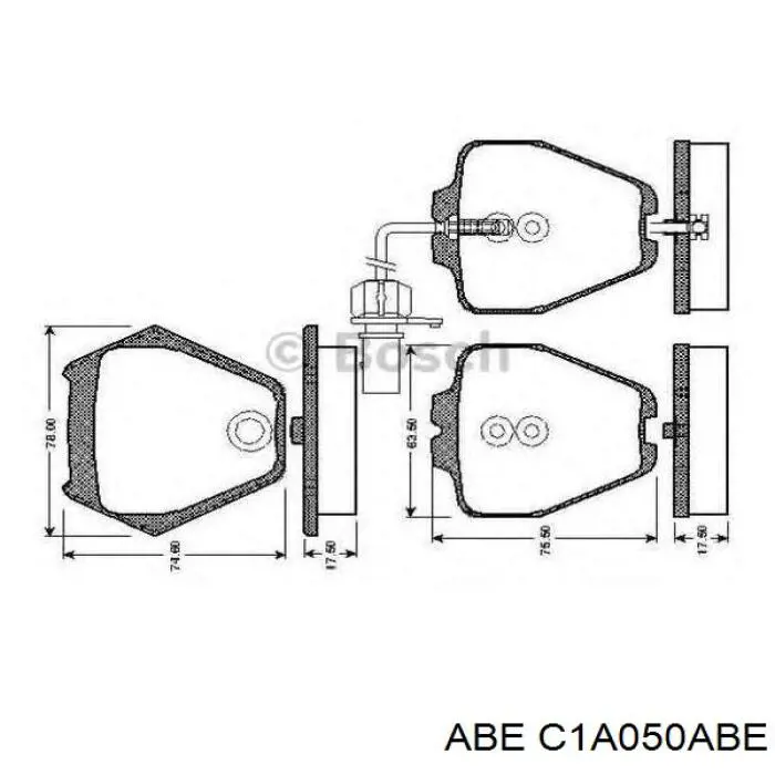 Колодки ABE C1A050ABE цена, от 36.50 USD