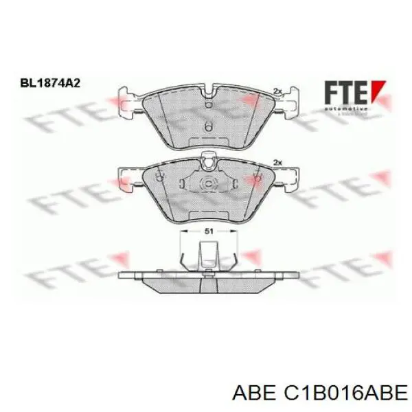 Купить C1B016ABE ABE Колодки тормозные