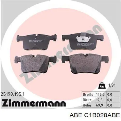 Передние тормозные колодки C1B028ABE ABE