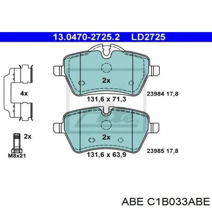Купить C1B033ABE ABE Колодки тормозные