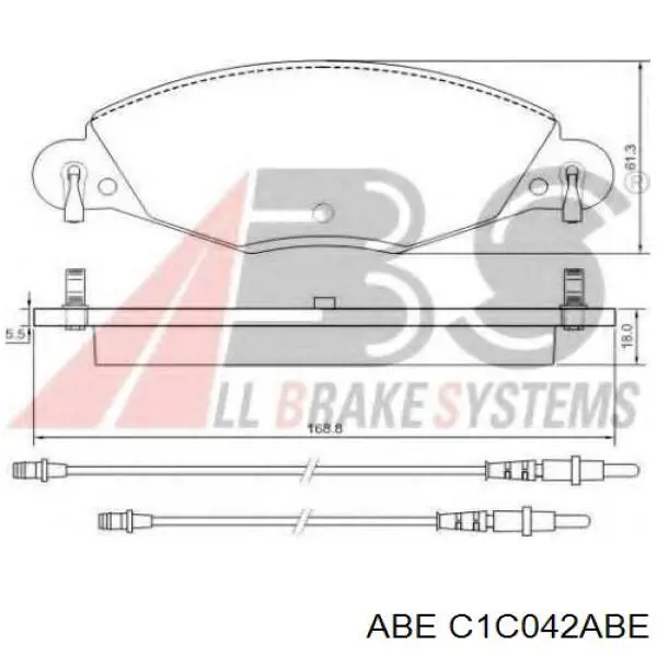 Передние тормозные колодки C1C042ABE ABE