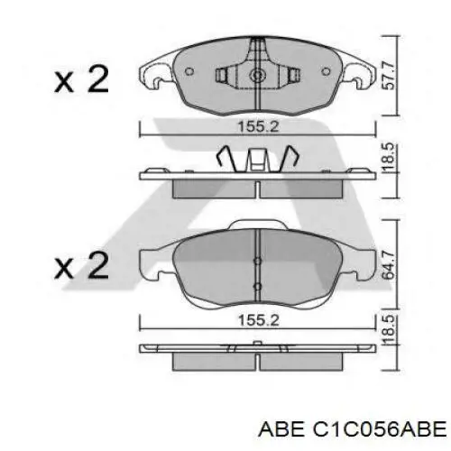 C1C056ABE ABE Колодки передние