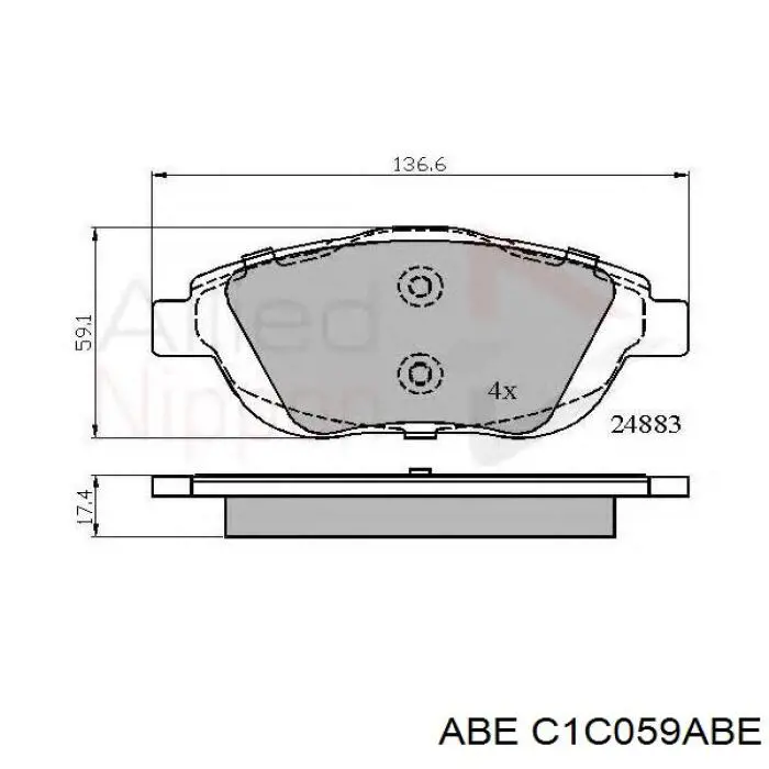 Колодки ABE C1C059ABE цена, от 20.77 USD