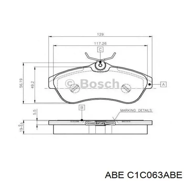Тормозные колодки ABE C1C063ABE