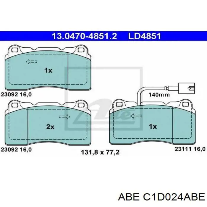 C1D024ABE ABE Колодки передние