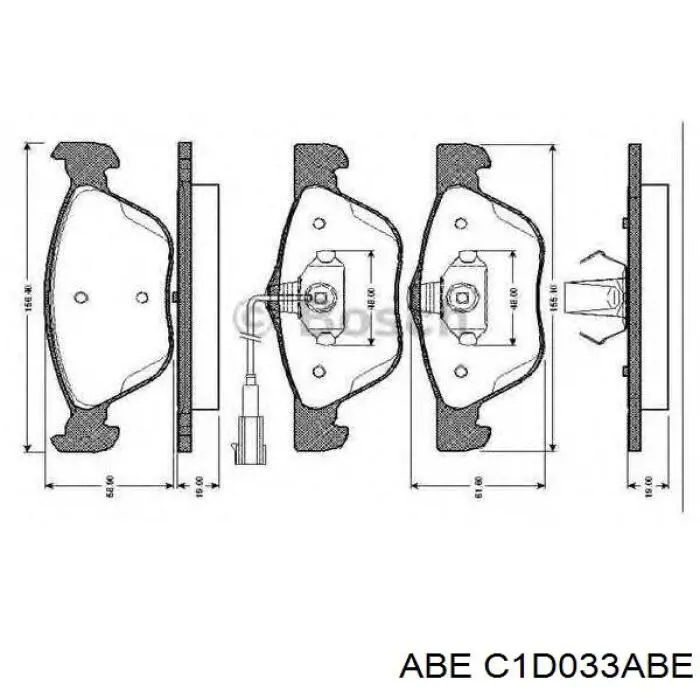 Колодки ABE C1D033ABE цена, от 24.12 USD