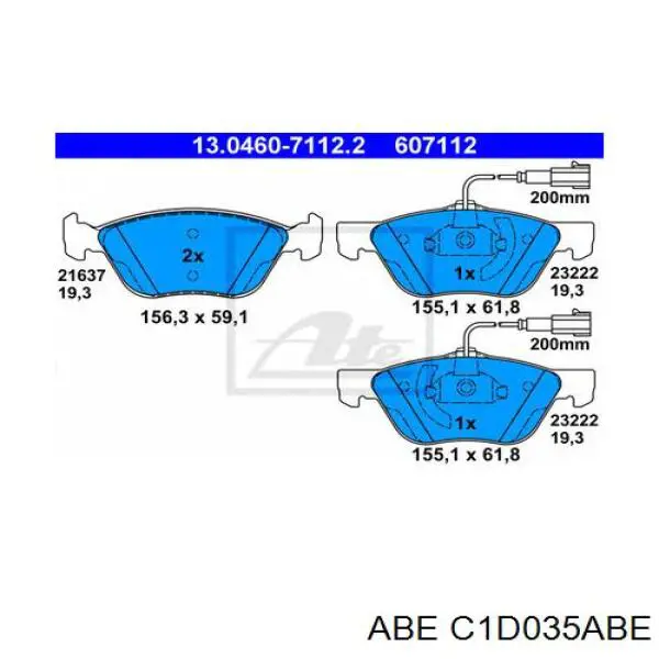 Колодки ABE C1D035ABE цена, от 22.16 USD