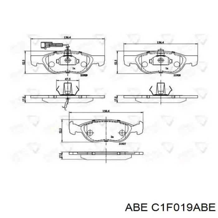 Pastillas de freno delanteras C1F019ABE ABE