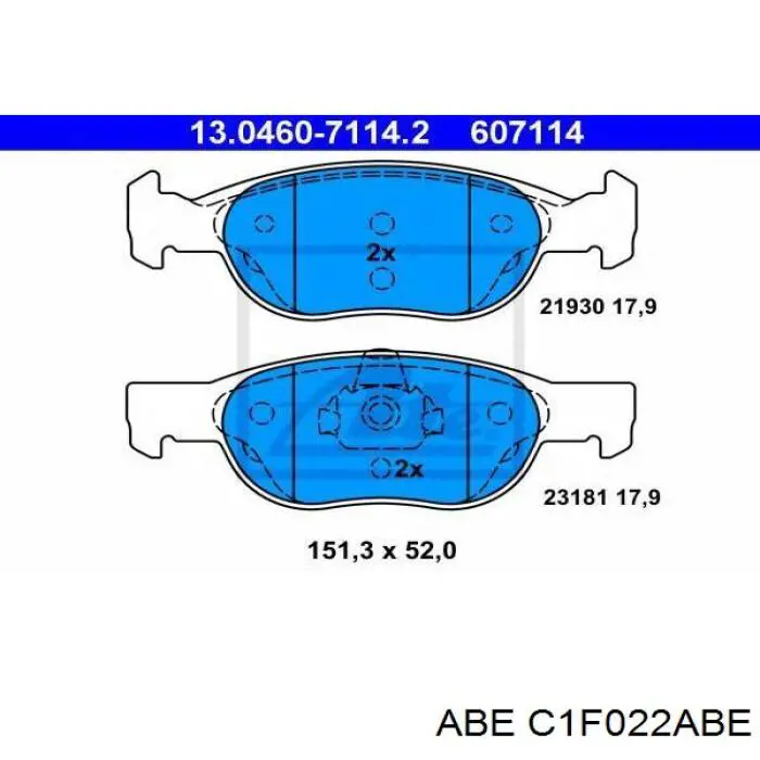 Купить C1F022ABE ABE Колодки тормозные