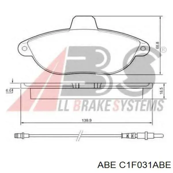Колодки ABE C1F031ABE цена, от 18.79 USD