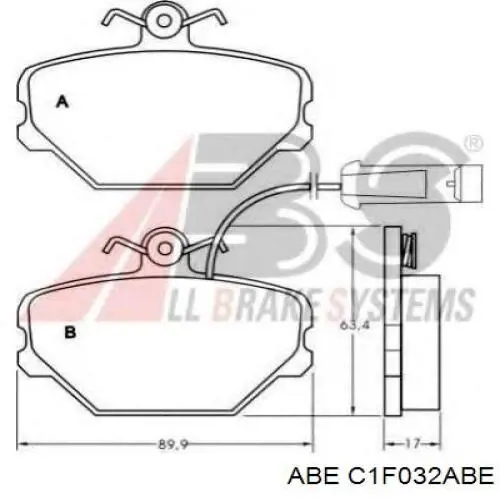 Купить C1F032ABE ABE Колодки тормозные