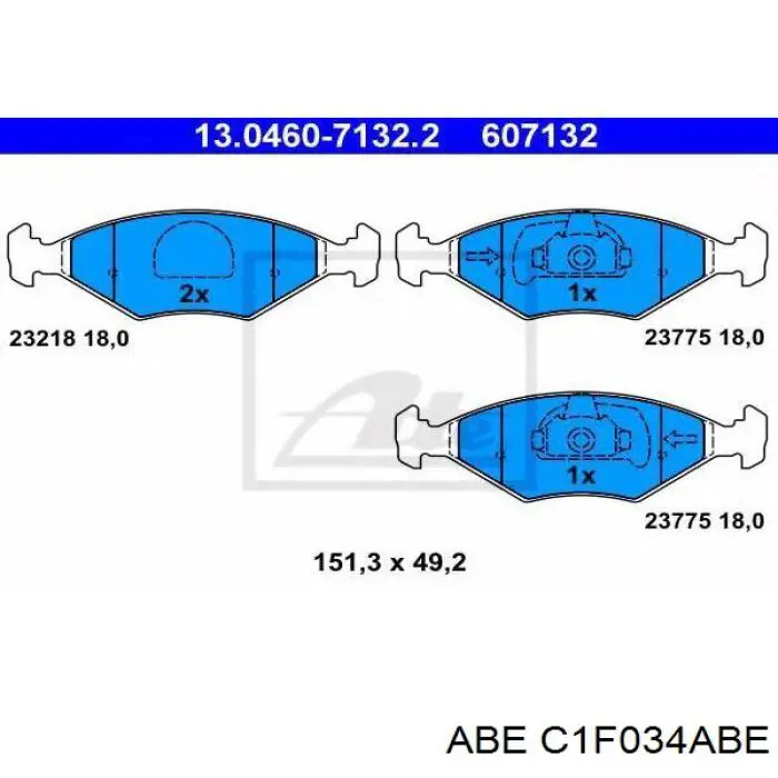 Колодки гальмівні дискові комплект C1F034ABE ABE