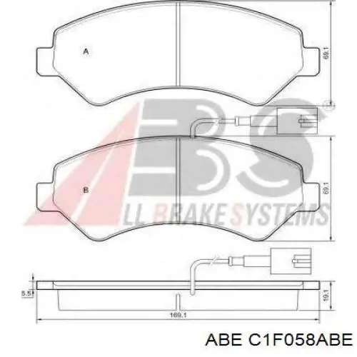Передние тормозные колодки C1F058ABE ABE