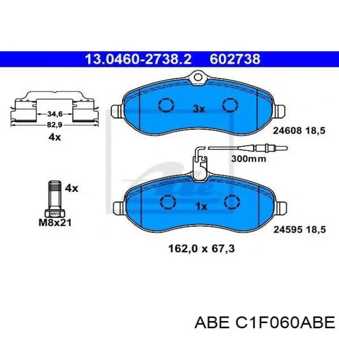 Передние тормозные колодки C1F060ABE ABE