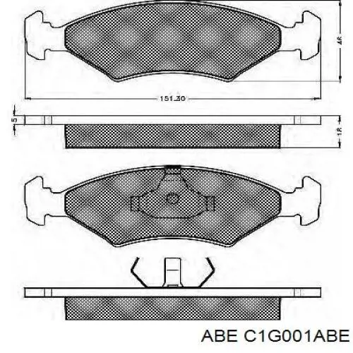 C1G001ABE ABE Колодки передние