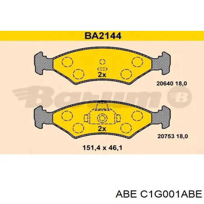 Колодки ABE C1G001ABE цена, от 12.49 USD