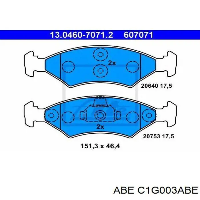 C1G003ABE ABE Колодки передние