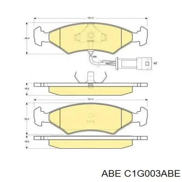 Колодки ABE C1G003ABE цена, от 14.66 USD