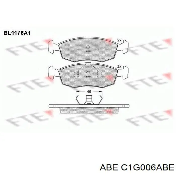 C1G006ABE ABE Колодки передние