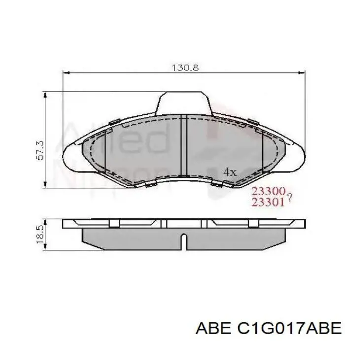 Колодки ABE C1G017ABE цена, от 12.01 USD