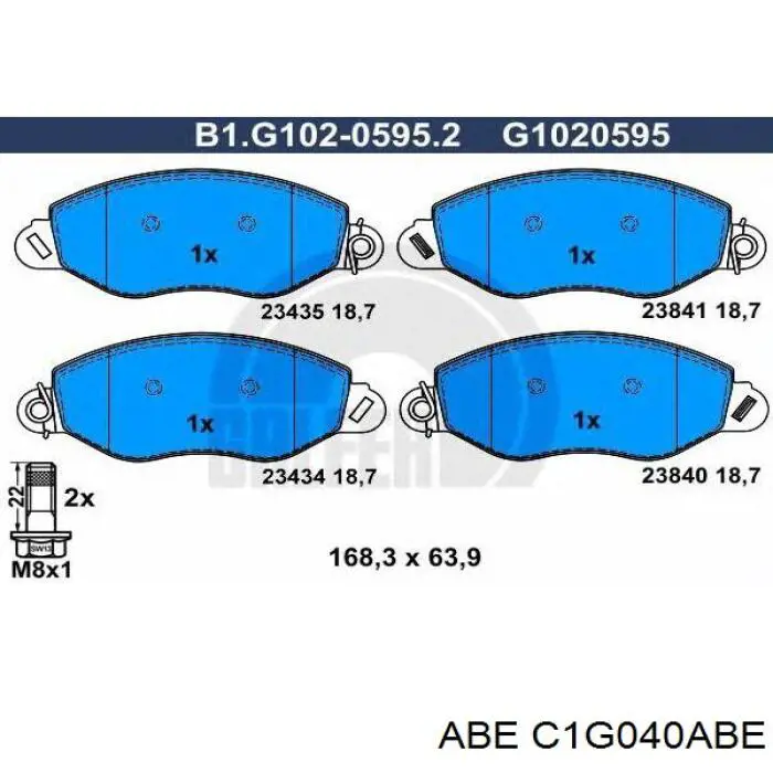 Передние тормозные колодки C1G040ABE ABE