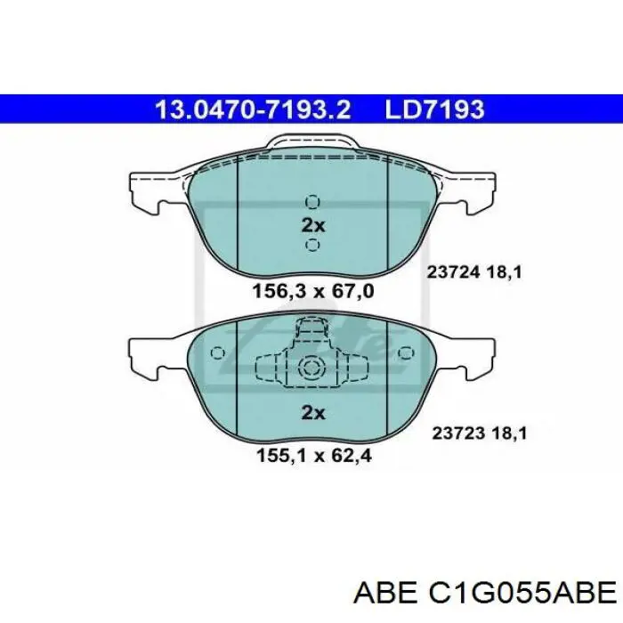 Передние тормозные колодки C1G055ABE ABE