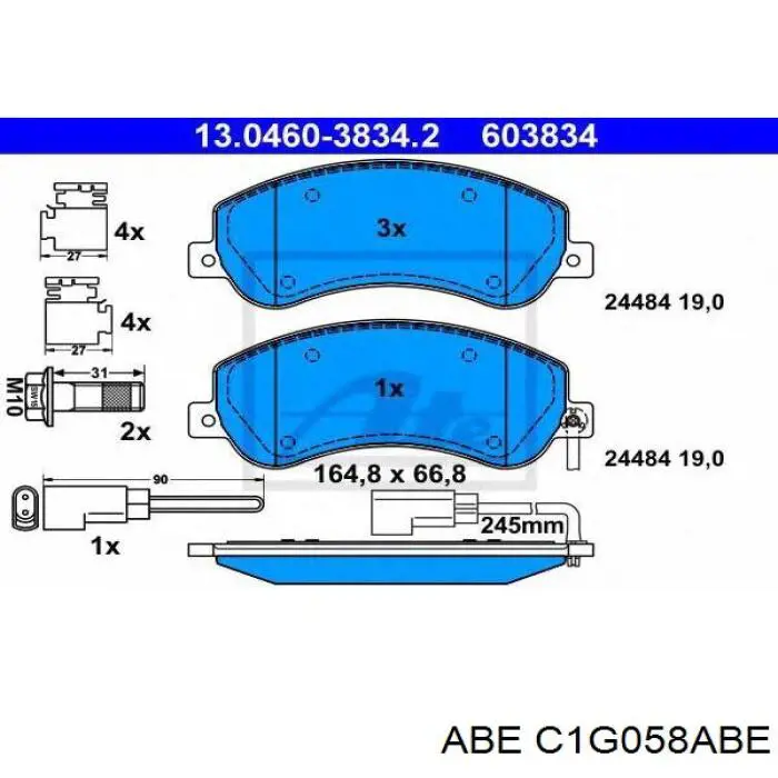 Колодки ABE C1G058ABE цена, от 27.29 USD