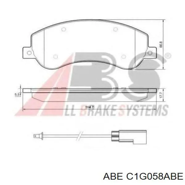 Передние тормозные колодки C1G058ABE ABE