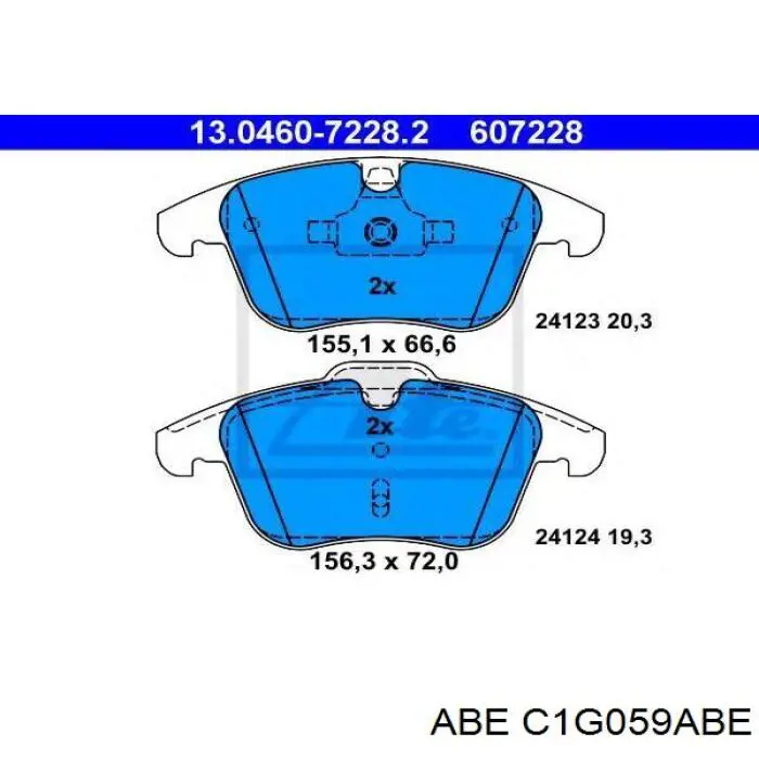 Передние тормозные колодки C1G059ABE ABE