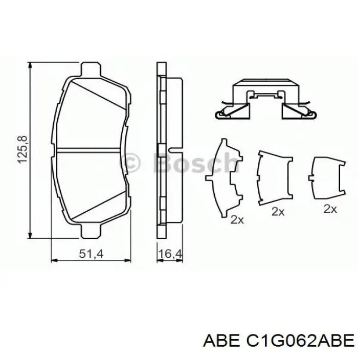 Передние тормозные колодки C1G062ABE ABE