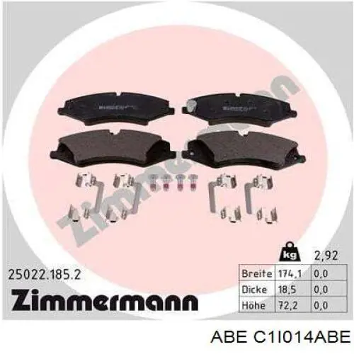 Передние тормозные колодки C1I014ABE ABE
