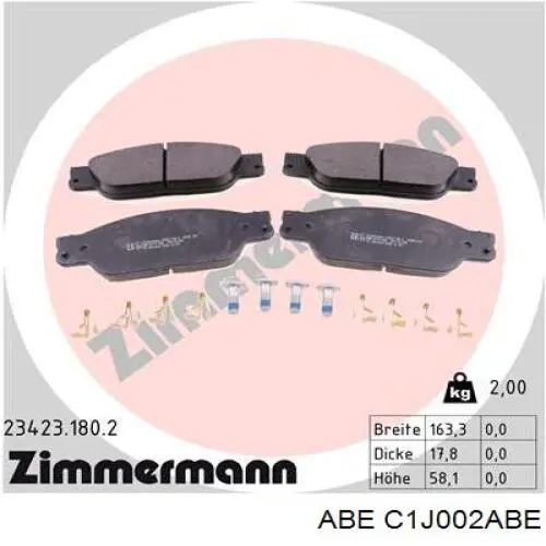 Купить C1J002ABE ABE Колодки тормозные
