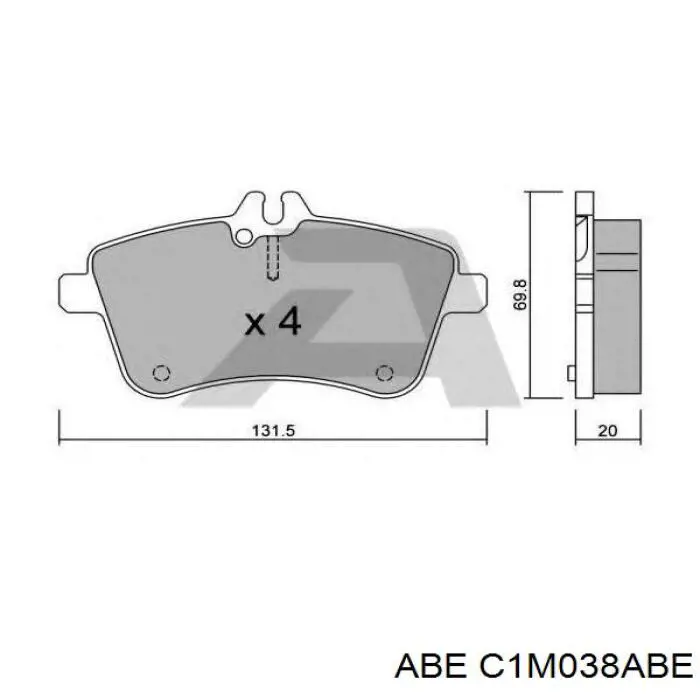 Передние тормозные колодки C1M038ABE ABE