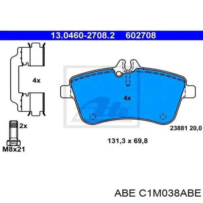 Колодки ABE C1M038ABE цена, от 28.72 USD