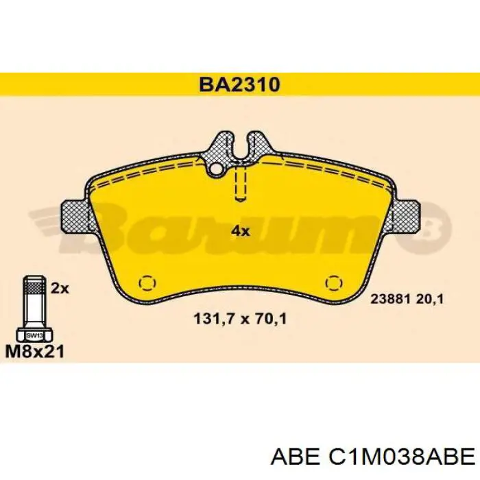 Купить C1M038ABE ABE Колодки тормозные