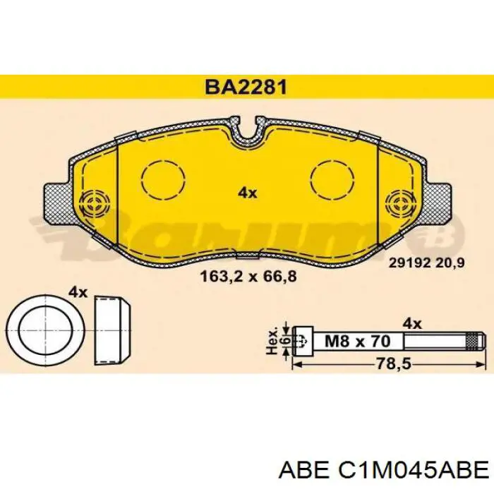Купить C1M045ABE ABE Колодки тормозные