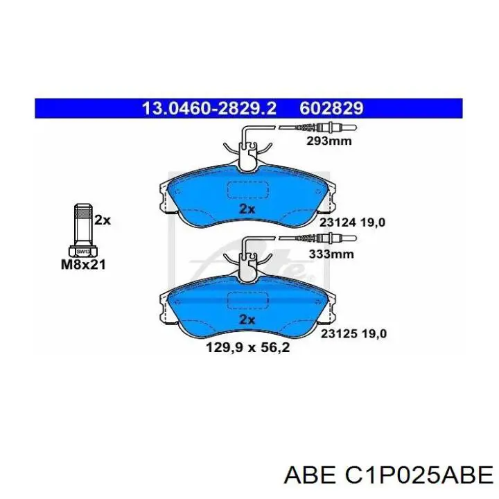 Тормозные колодки ABE C1P025ABE