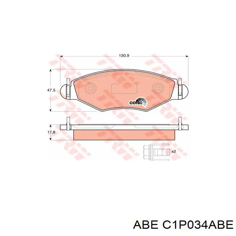 Передние тормозные колодки C1P034ABE ABE