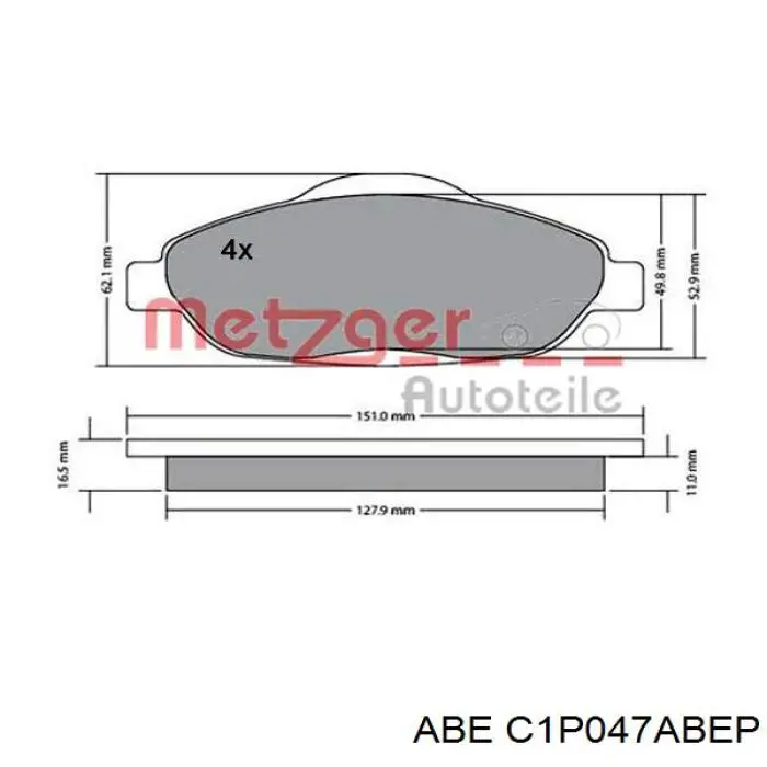 Купить C1P047ABEP ABE Колодки тормозные