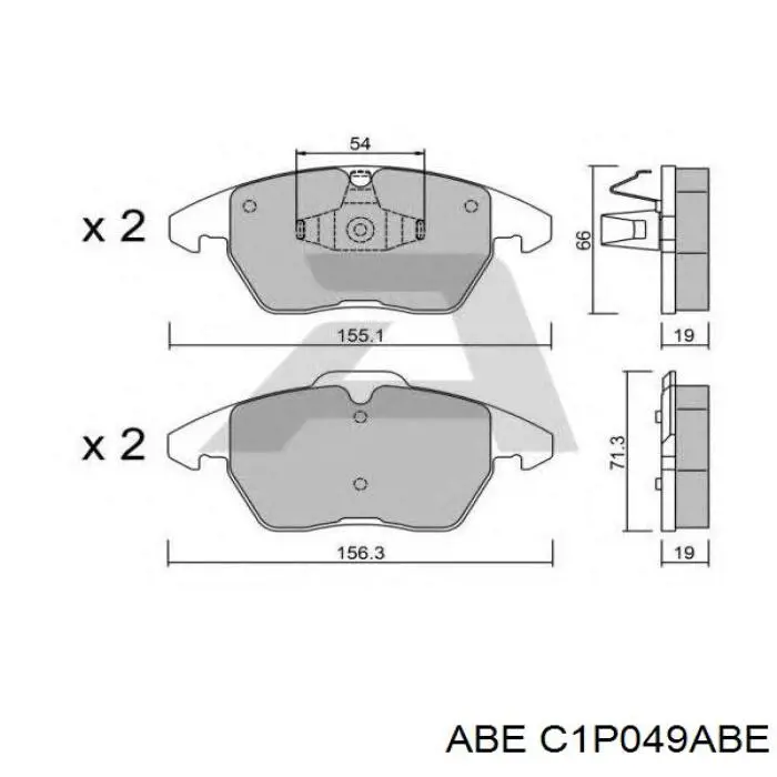 Купить C1P049ABE ABE Колодки тормозные