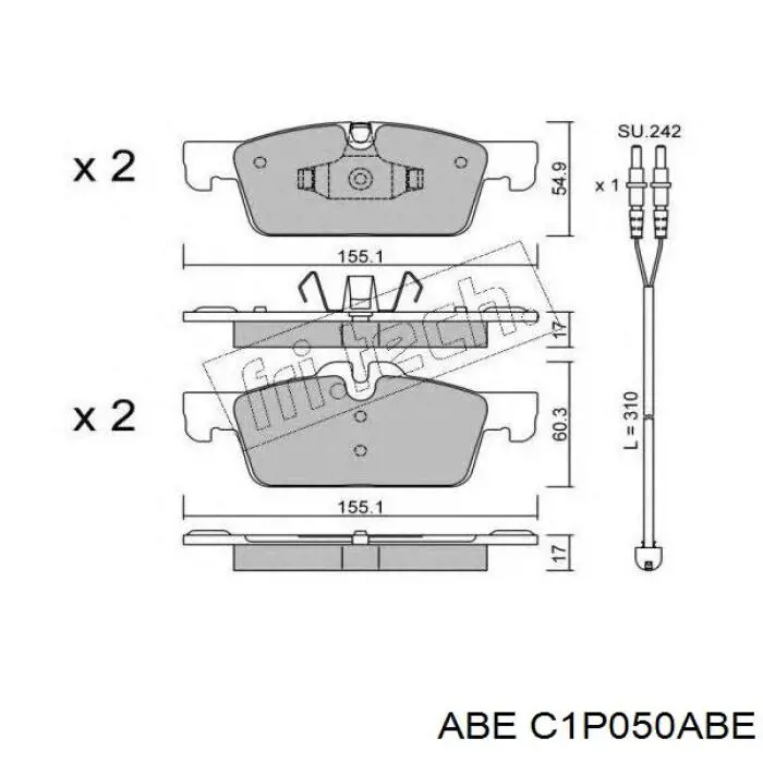 Купить C1P050ABE ABE Колодки тормозные