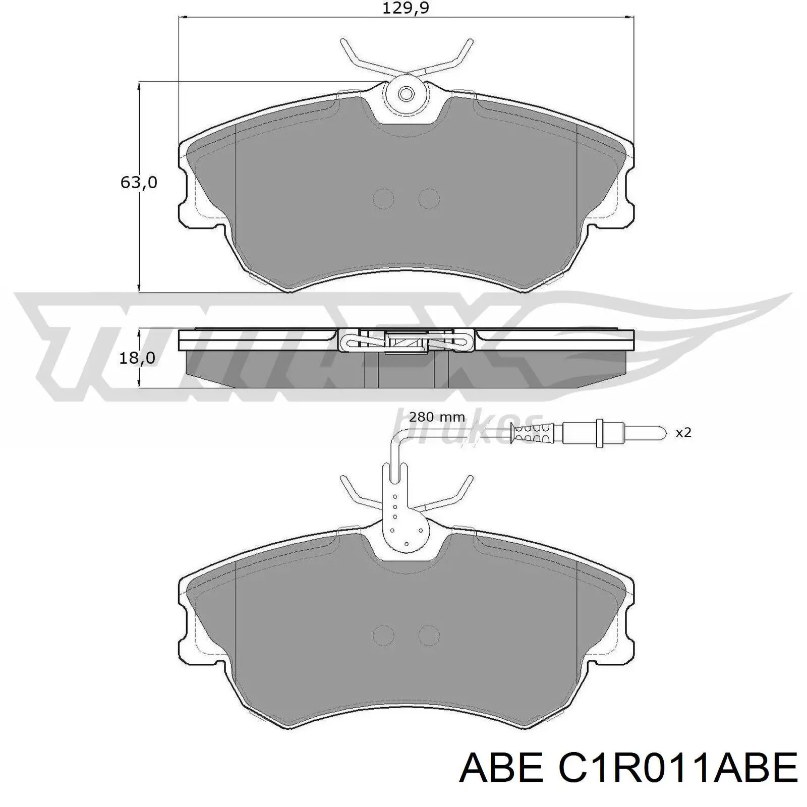 Колодки ABE C1R011ABE цена, от 23.36 USD