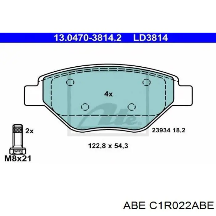 Колодки ABE C1R022ABE цена, от 15.44 USD