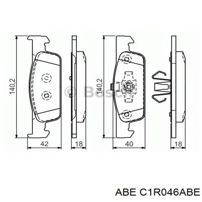 Колодки гальмівні передні, дискові C1R046ABE ABE