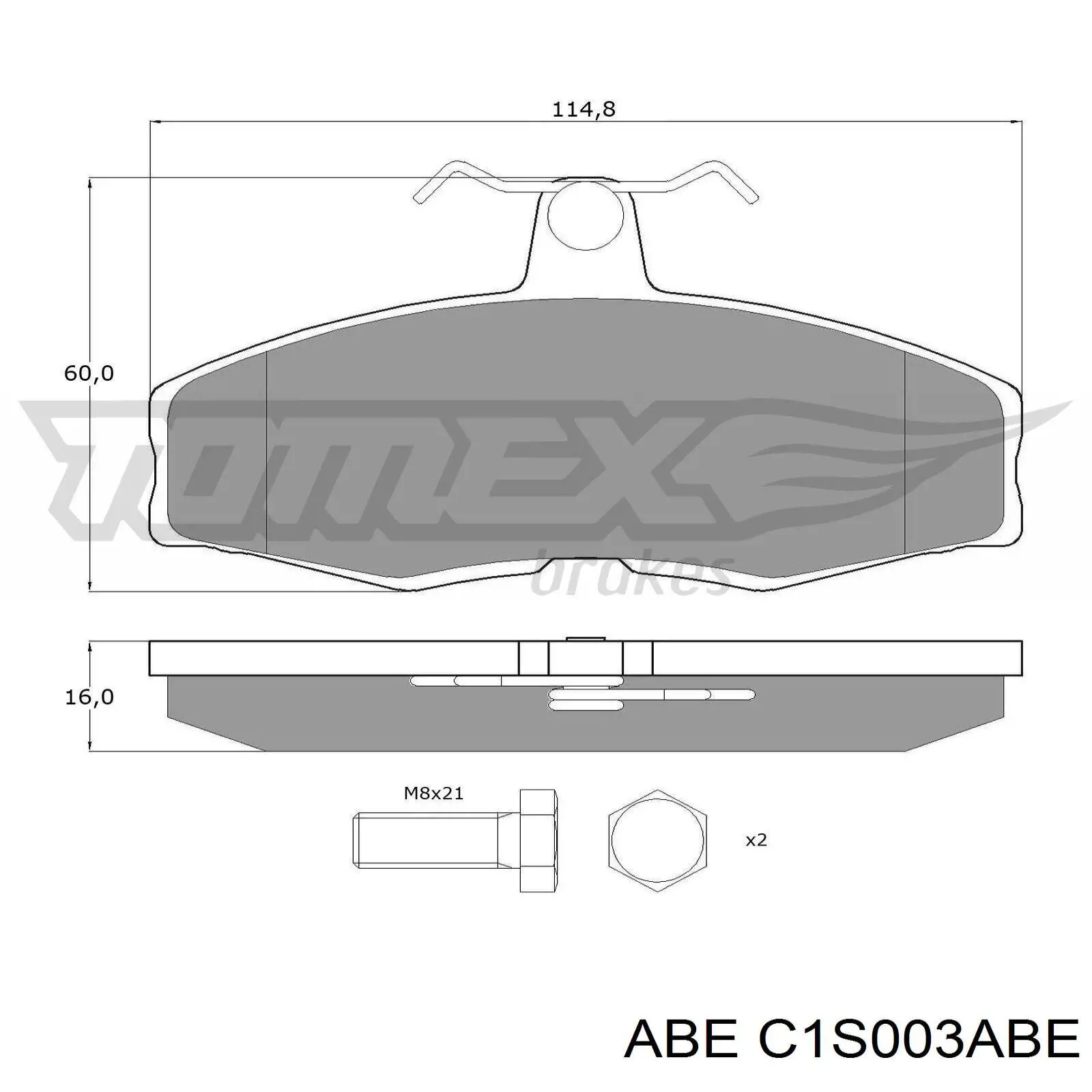 Колодки гальмівні передні, дискові C1S003ABE ABE