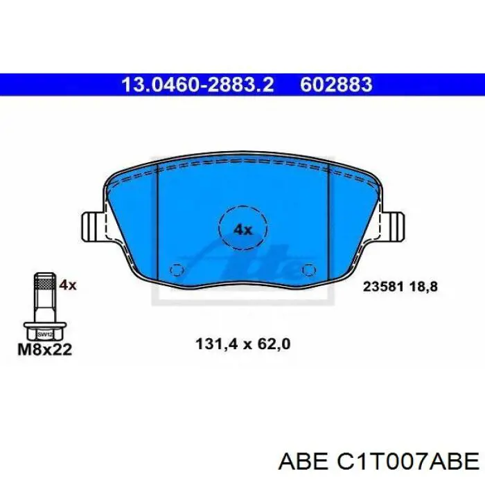 Купить C1T007ABE ABE Колодки тормозные