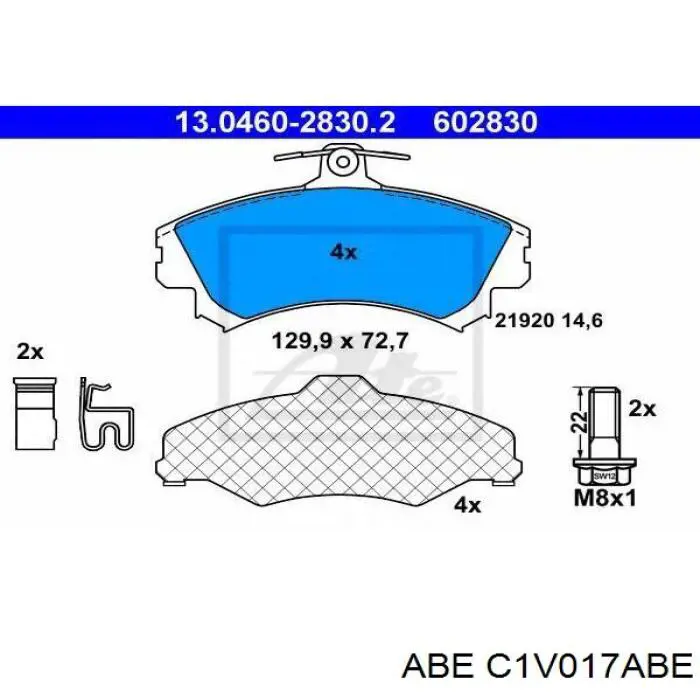 Колодки дисковые  ABE C1V017ABE цена, от 15.72 USD