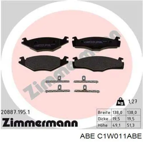 Колодки ABE C1W011ABE цена, от 11.44 USD