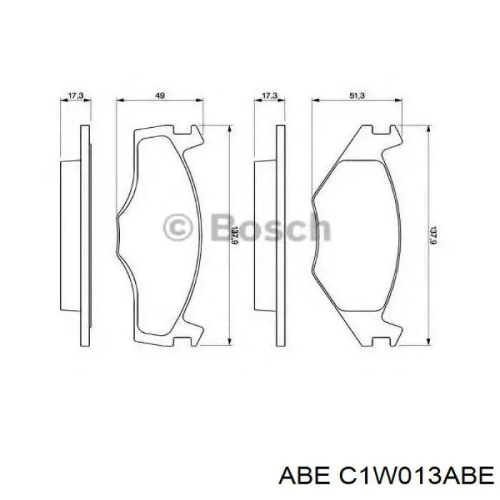 Купить C1W013ABE ABE Колодки тормозные