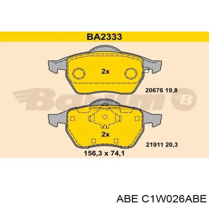Колодки ABE C1W026ABE цена, от 21.87 USD